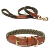 Braided Collar & Leash Set - Olive