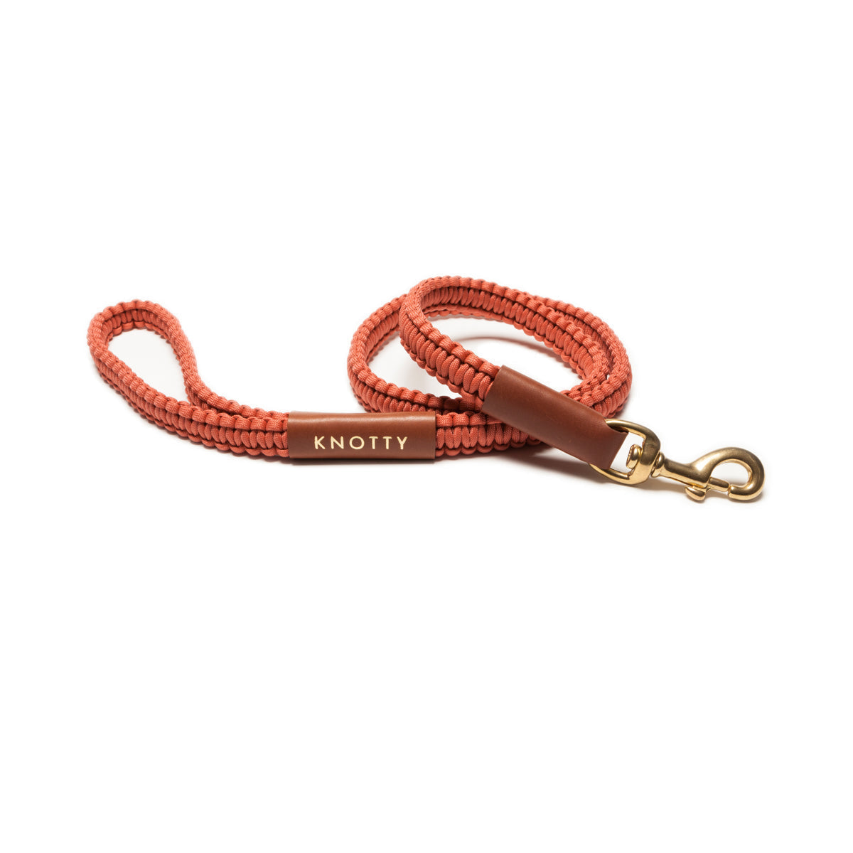 Braided Knotty Leash - Peach