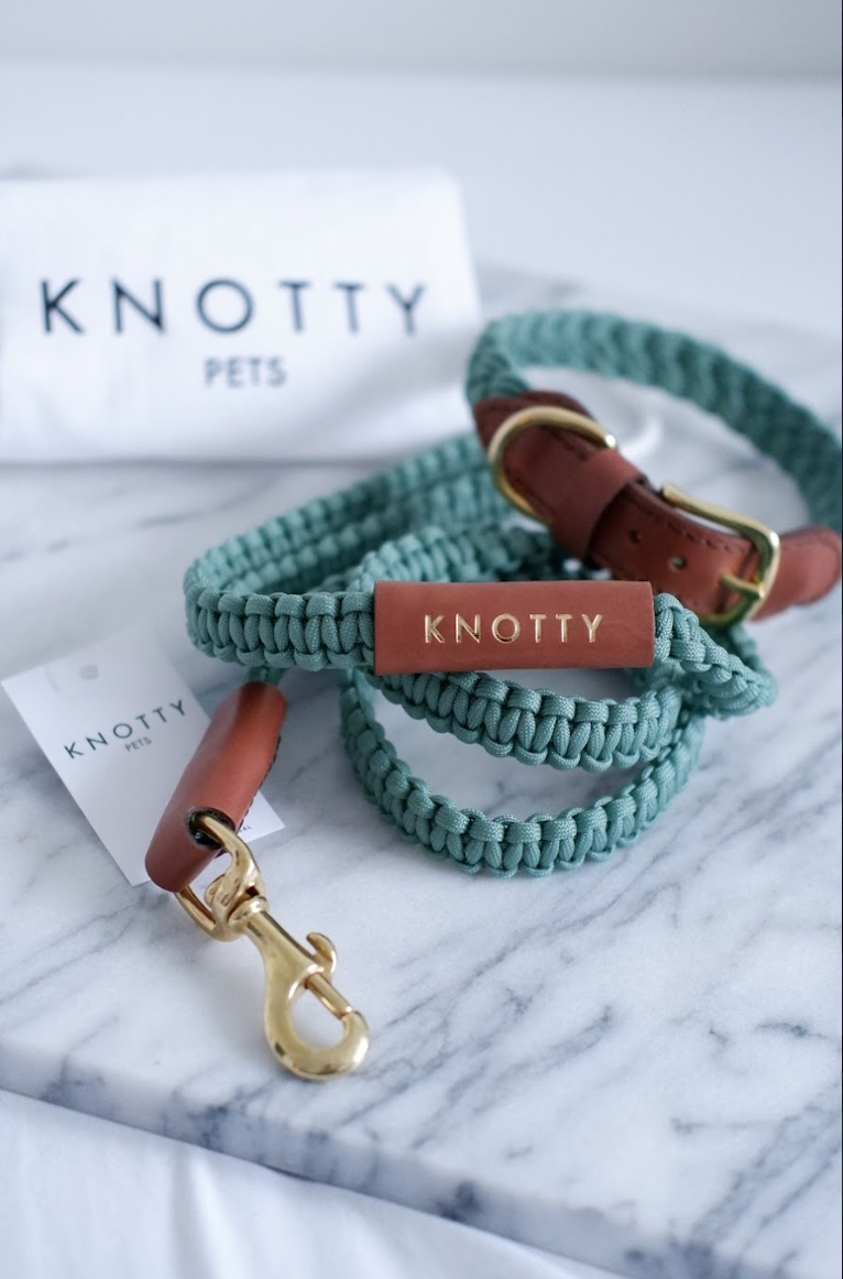 Braided Knotty Leash - Mint