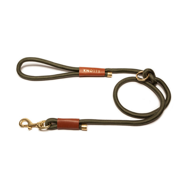 Rope Leash – Olive– Knotty Pets